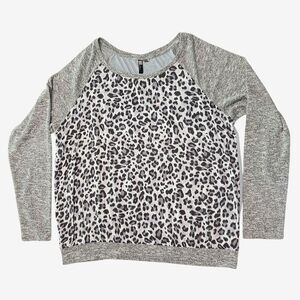 KUT from the Kloth Animal Print Lightweight Raglan Top Women's Size XXL 2XL